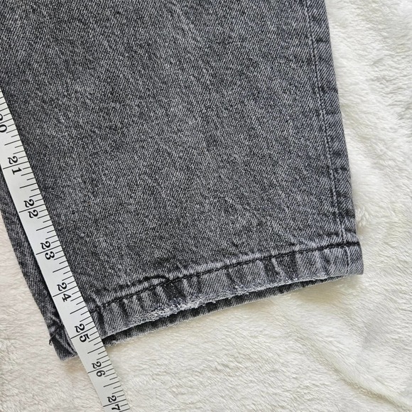 Zara High Rise Mom Jeans Washed Out Black Size 12 - Picture 6 of 10